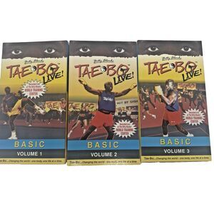 Bil Blanks Tae Bo Live Basic Workout VHS Volume 1,2,3